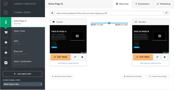 ClickFunnels-AB-split-testing-page