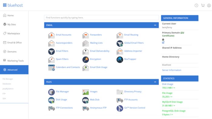 bluehost-cpanel