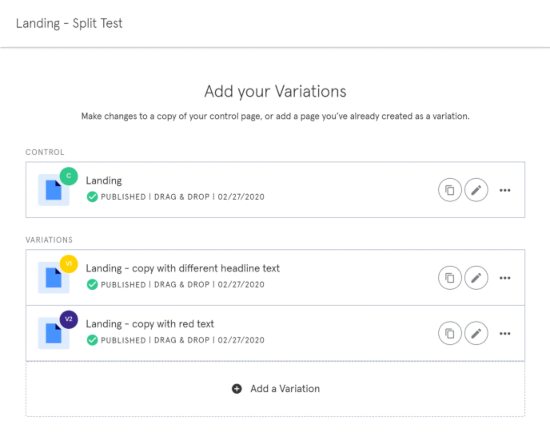 Leadpages split testing